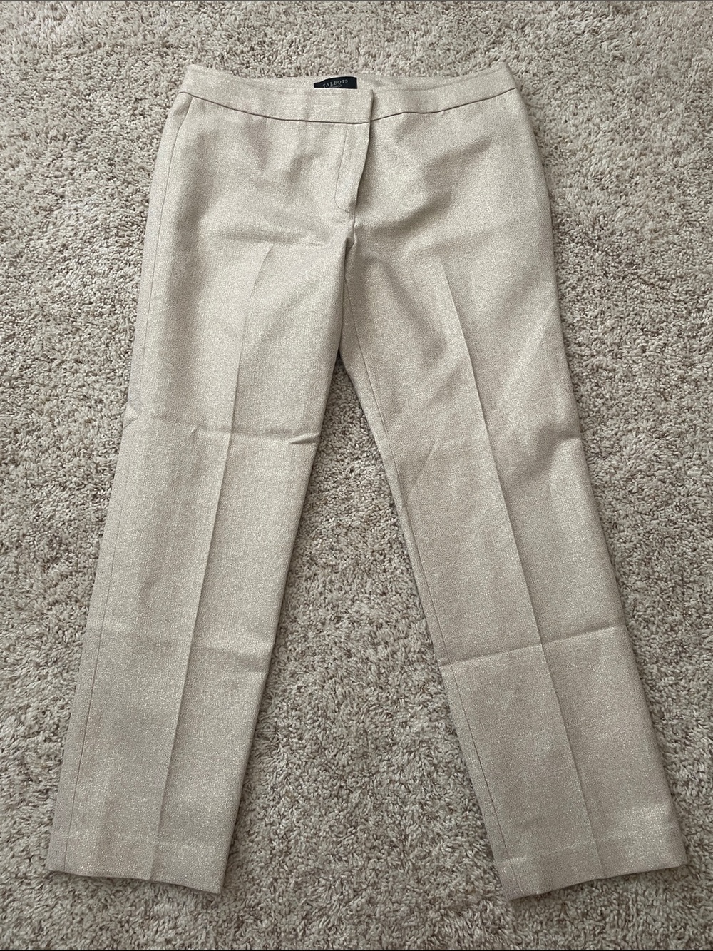 Talbots Sparkle Ankle Dress Pants in Light Gold